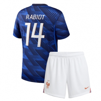 Billige Fotballdrakt Frankrike Adrien Rabiot #14 Replika Hjemmedraktsett Barn VM 2026 Kortermet (med bukser)